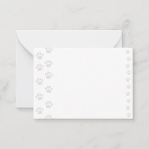 Mooie kat- en hondpootafdrukken blanco notitiekaartje