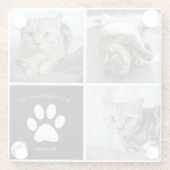Mooie kat foto collage in liefdevolle herinnering glazen onderzetter (Achterkant)