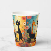 Mooie Kat Giraffe Papieren Bekers (Rechts)
