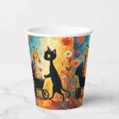 Mooie Kat Giraffe Papieren Bekers (Voorkant)