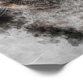 Mooie kat grote groene ogen waterverf schilderij poster (Hoek)