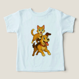 Mooie Kat & Hond Kids T-Shirt -Perfecte Mooie Cade