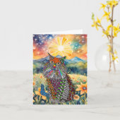 Mooie kat in de zon Wenskaart Kaart (Gele Bloem)