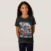 MOOIE KAT KITTEN MEISJES T-SHIRT (Voorkant volledig)