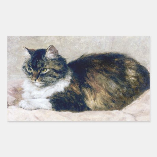 Mooie kat  kunst Henriette Ronner Knip Rechthoekige Sticker (Voorkant)