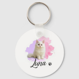 Mooie kat kunstwerk sleutelhanger – Luna