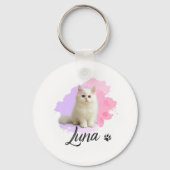 Mooie kat kunstwerk sleutelhanger – Luna (Achterkant)