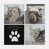 Mooie Kat Memorial Custom Pet Foto Kerstmis Glas Ornament (Achterkant)