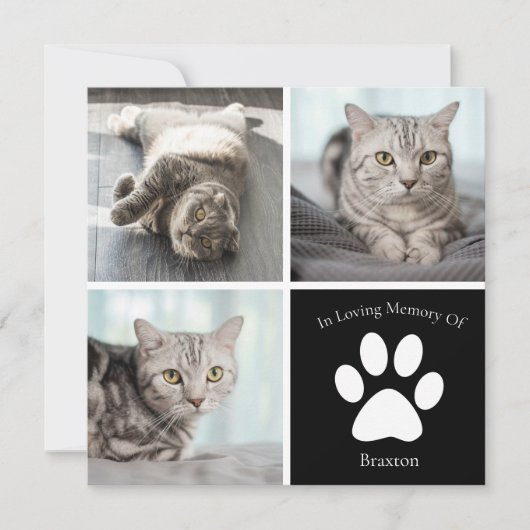 Mooie Kat Memorial Custom Pet Photo Keepsake Kaart (Voorkant)