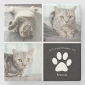 Mooie Kat Memorial Custom Pet Photo Keepsake Stenen Onderzetter (Voorkant)