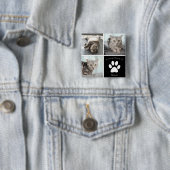 Mooie Kat Memorial Custom Pet Photo Keepsake Vierkante Button 5,1 Cm (In situ)