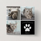 Mooie Kat Memorial Custom Pet Photo Keepsake Vierkante Button 5,1 Cm (Voorkant)