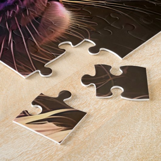 Mooie kat met bladeren - AI-kunst Legpuzzel (Zijkant)