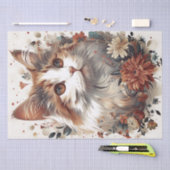 Mooie kat met bloemen tissuepapier (Craft)