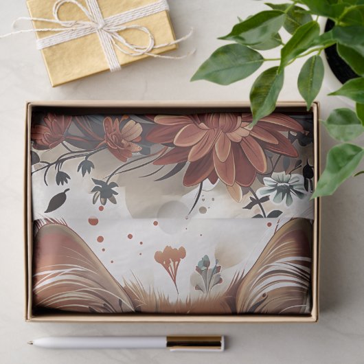 Mooie kat met bloemen tissuepapier (Geschenk)