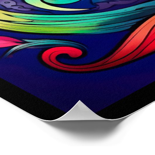 Mooie kat met Mandala design Poster (Hoek)