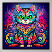 Mooie kat met Mandala design Poster (Voorkant)