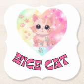 Mooie kat met mooie drink kartonnen onderzetters (Voorkant)