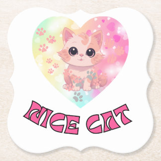 Mooie kat met mooie drink kartonnen onderzetters