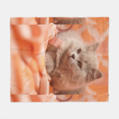 Mooie kat met prachtige ogen op een aangepaste afb fleece deken (Voorkant (Horizontaal))