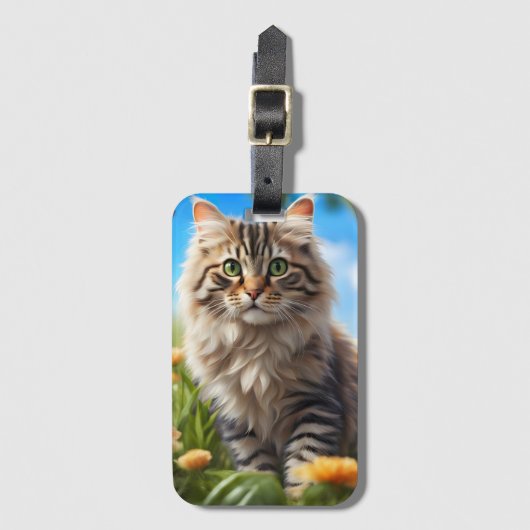 Mooie kat mooie tuin bagagelabel (Voorkant (verticaal))