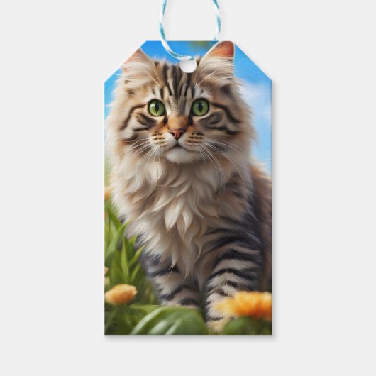 Mooie kat mooie tuin cadeaulabel (Voorkant)