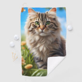 Mooie kat mooie tuin golfhanddoek (Insitu)