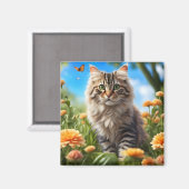 Mooie kat mooie tuin magneet (Voorkant / Achterkant)