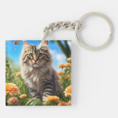 Mooie kat mooie tuin sleutelhanger (Achterkant)