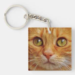 Mooie kat op maat gemaakte foto sleutelhanger