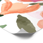 Mooie Kat Roze Rozen Blos Bloemen Aangepaste Naam Poster (Hoek)