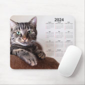 Mooie kat rustende kalender 2024 muismat (Met muis)