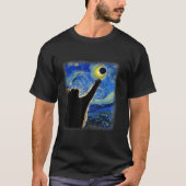Mooie kat Sterrennacht Grappige kat Solar Eclipse T-shirt (Voorkant)