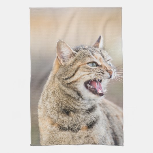 Mooie kat theedoek (Verticaal)