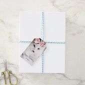 Mooie Kat Thema Verjaardag Wit Roze Custom Cadeaulabel (Met Touw)