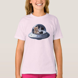 Mooie kat vliegende schotel kids T-shirt