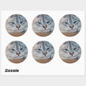 Mooie katblauwe ogen ronde sticker (Vel)