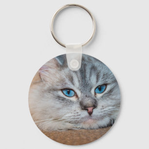 Mooie katblauwe ogen sleutelhanger