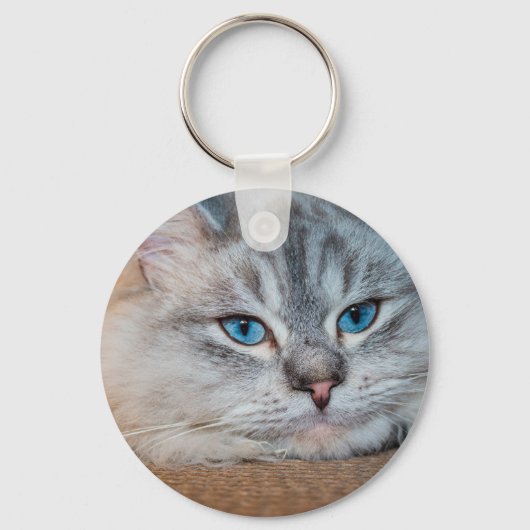 Mooie katblauwe ogen sleutelhanger (Voorkant)