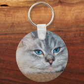 Mooie katblauwe ogen sleutelhanger (Voorkant)