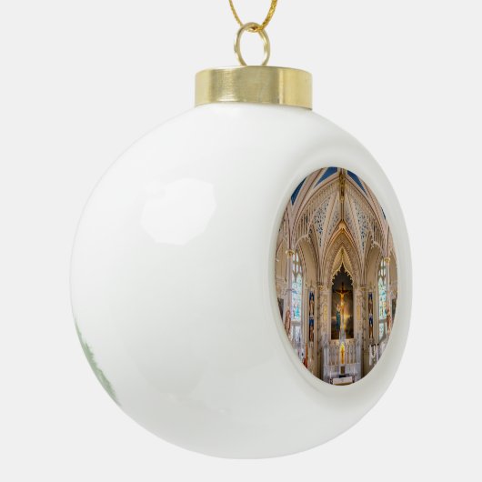 Mooie kathedraal keramische bal ornament (Links)