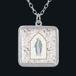 Mooie katholieke gezegende moeder bloemig zilver vergulden ketting<br><div class="desc">Met een elegant waterverf bloemenontwerp en gezegend moederontwerp zijn deze kettingen ideaal voor meisjes en vrouwen die een toewijding aan Maria hebben. Vind overeenkomende objecten in mijn winkel.</div>