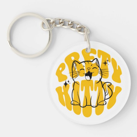 Mooie katje schattige kat sleutelhanger (Voorkant)