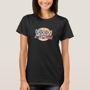 Mooie katposter kitty kat huisdier sushi noedel ko t-shirt