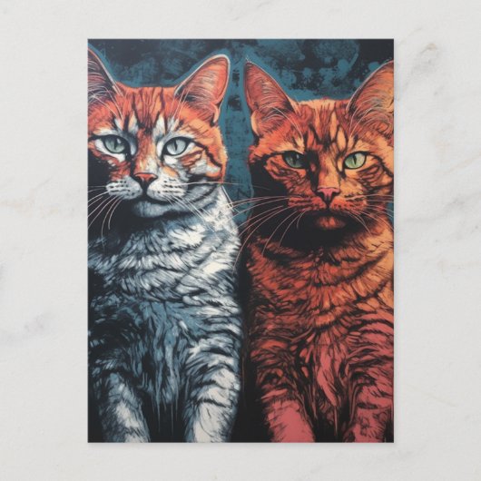 Mooie katten briefkaart (Voorkant)