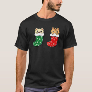 Mooie Katten Kerst Soks Xmas Mannen Vrouwen Kinder T-shirt