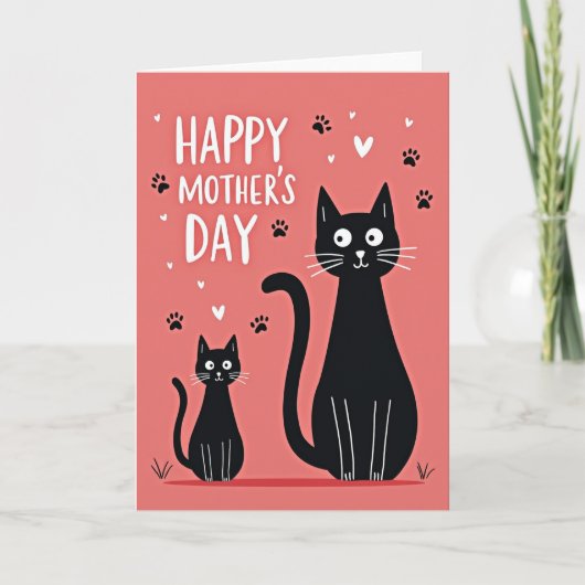 Mooie Katten Moederdag Kaart (Voorkant)