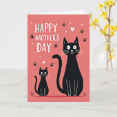 Mooie Katten Moederdag Kaart (Gele Bloem)