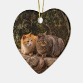 Mooie katten, sierlijk keramisch ornament (Links)