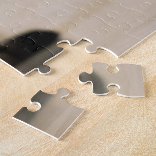 Mooie kattenblauwe ogen met hart legpuzzel (Zijkant)